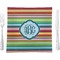 Retro Horizontal Stripes 9.5" Glass Square Lunch / Dinner Plate- Single or Set of 4 (Personalized)