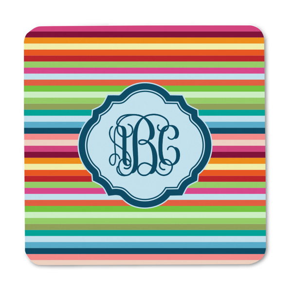 Retro Horizontal Stripes Square Fridge Magnet - FRONT