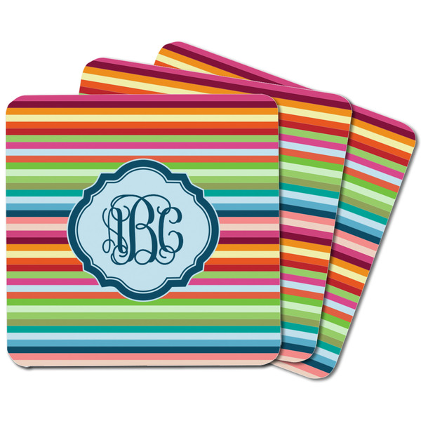 Retro Horizontal Stripes Square Fridge Magnet - MAIN