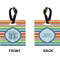 Retro Horizontal Stripes Square Luggage Tag (Front + Back)