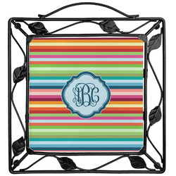 Retro Horizontal Stripes Square Trivet (Personalized)