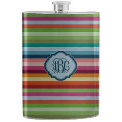 Retro Horizontal Stripes Stainless Steel Flask (Personalized)