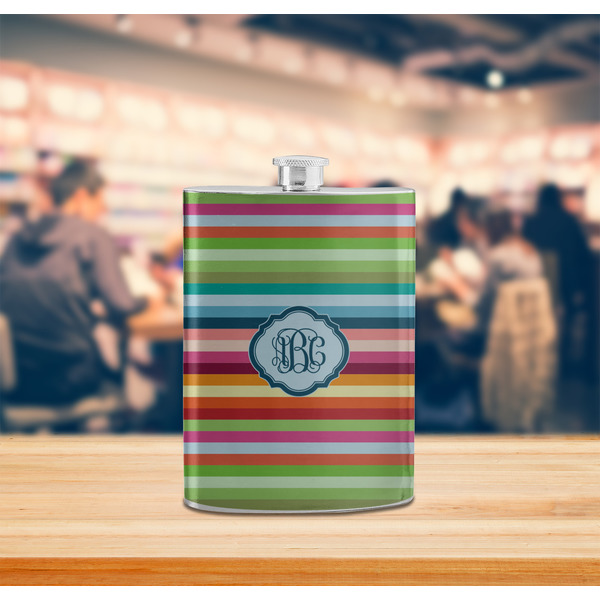 Retro Horizontal Stripes Stainless Steel Flask - LIFESTYLE 2