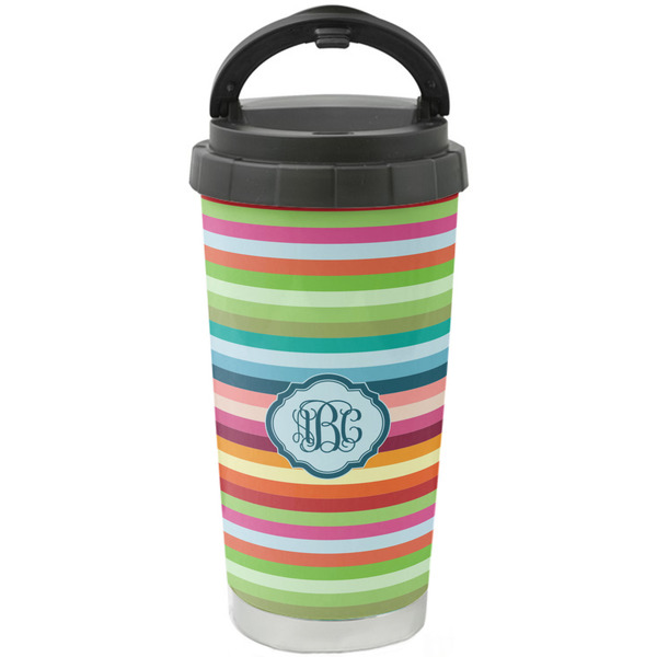 Custom Retro Horizontal Stripes Stainless Steel Coffee Tumbler (Personalized)