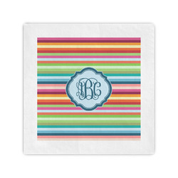 Retro Horizontal Stripes Cocktail Napkins (Personalized)