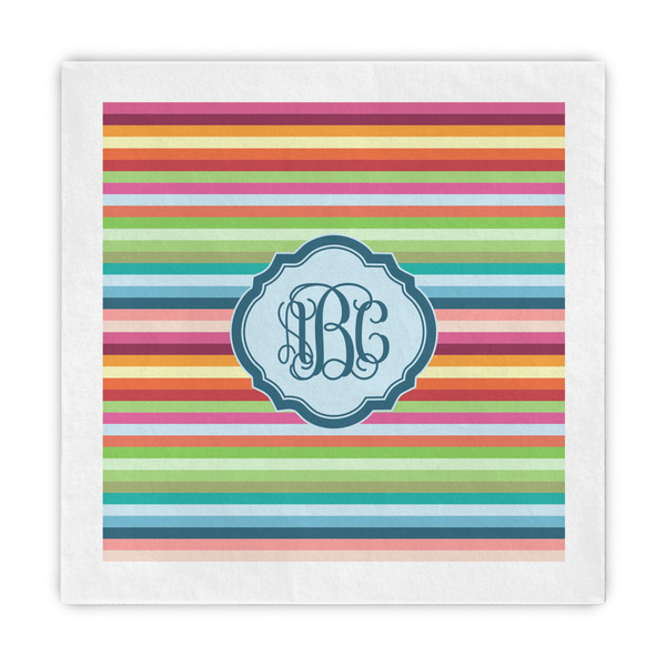 Custom Retro Horizontal Stripes Standard Decorative Napkins (Personalized)