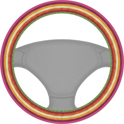 Retro Horizontal Stripes Steering Wheel Cover (Personalized)