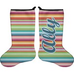 Retro Horizontal Stripes Holiday Stocking - Double-Sided - Neoprene (Personalized)