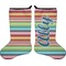 Retro Horizontal Stripes Holiday Stocking - Double-Sided - Neoprene (Personalized)
