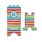 Retro Horizontal Stripes Stylized Phone Stand - Front & Back - Small