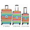 Retro Horizontal Stripes Suitcase Set 1 - APPROVAL