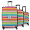 Retro Horizontal Stripes 3 Piece Luggage Set - 20" Carry On, 24" Medium Checked, 28" Large Checked (Personalized)