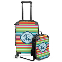 Retro Horizontal Stripes Kids 2-Piece Luggage Set - Suitcase & Backpack (Personalized)