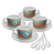 Retro Horizontal Stripes Tea Cup - Set of 4