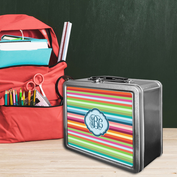Retro Horizontal Stripes Tin Lunchbox - LIFESTYLE