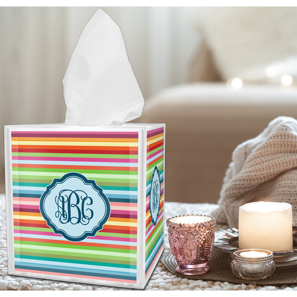 Retro Horizontal Stripes Tissue Box - LIFESTYLE
