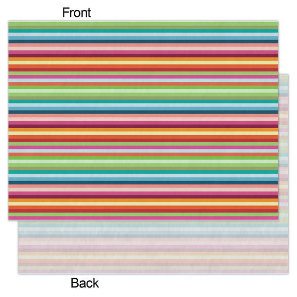 Retro Horizontal Stripes Tissue Paper - Lightweight - Large - Front & Back