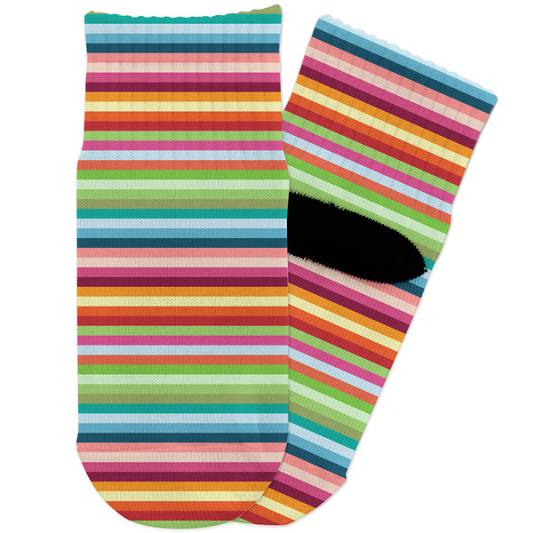 Custom Retro Horizontal Stripes Toddler Ankle Socks