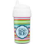 Retro Horizontal Stripes Toddler Sippy Cup (Personalized)
