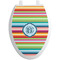 Retro Horizontal Stripes Toilet Seat Decal - Elongated (Personalized)
