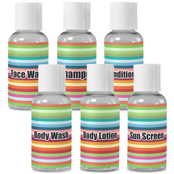 Custom Retro Horizontal Stripes Travel Bottles (Personalized)