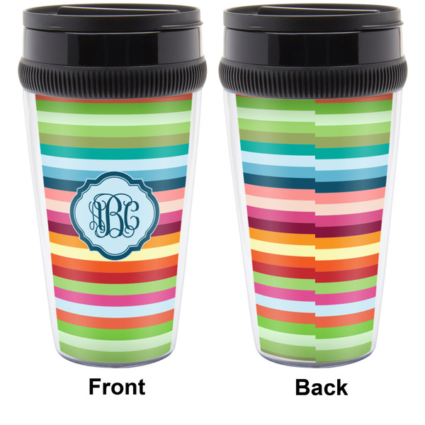 Retro Horizontal Stripes Travel Mug Approval (Personalized)