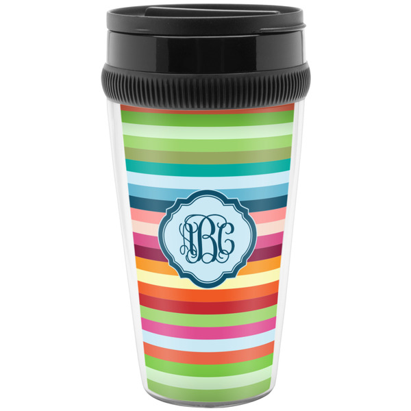 Retro Horizontal Stripes Travel Mug (Personalized)
