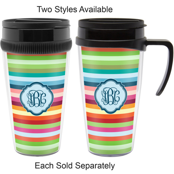 Retro Horizontal Stripes Travel Mugs - with & without Handle
