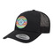 Retro Horizontal Stripes Trucker Hat - Black (Personalized)