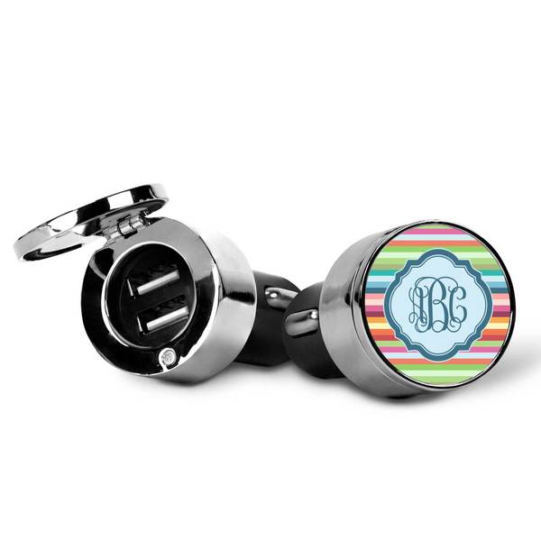 Retro Horizontal Stripes USB Car Charger
