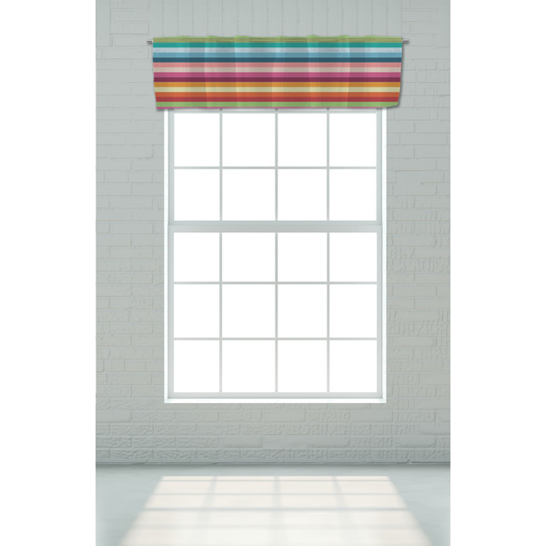 Retro Horizontal Stripes Valance - On window