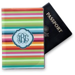 Retro Horizontal Stripes Vinyl Passport Holder (Personalized)