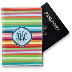 Retro Horizontal Stripes Vinyl Passport Holder (Personalized)