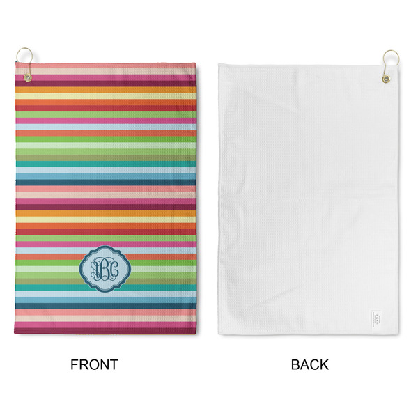 Retro Horizontal Stripes Waffle Weave Golf Towel - Approval