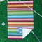 Retro Horizontal Stripes Waffle Weave Golf Towel - In Context