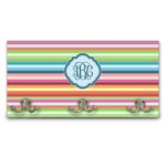 Retro Horizontal Stripes Wall Mounted Coat Rack (Personalized)