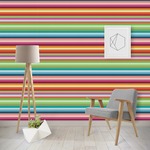 Retro Horizontal Stripes Wallpaper & Surface Covering (Water Activated - Removable)