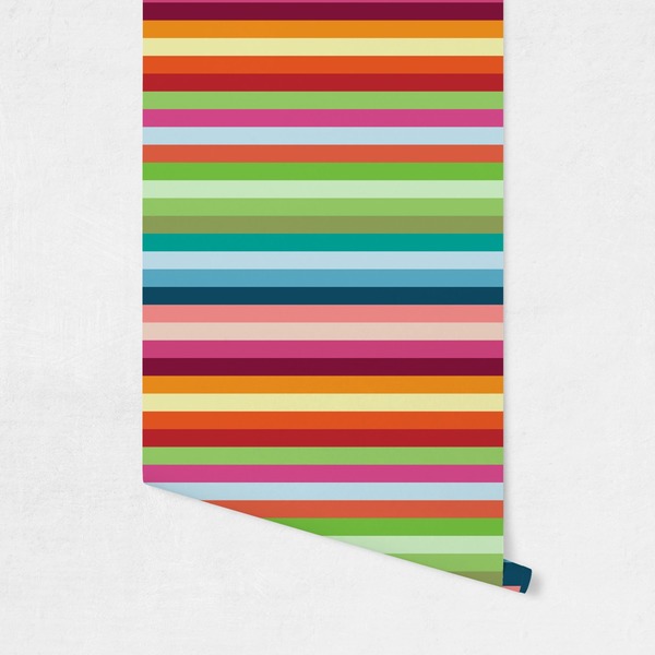 Retro Horizontal Stripes Wallpaper on Wall
