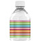 Retro Horizontal Stripes Water Bottle Label - Back View