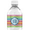 Retro Horizontal Stripes Water Bottle Label - Single Front