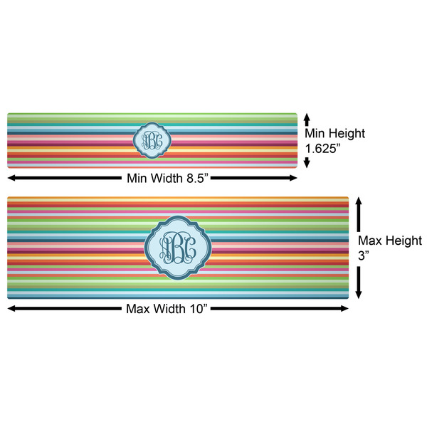 Retro Horizontal Stripes Water Bottle Labels w/ Dimensions