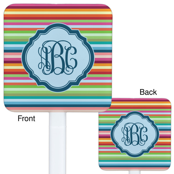 Retro Horizontal Stripes White Plastic Stir Stick - Double Sided - Approval