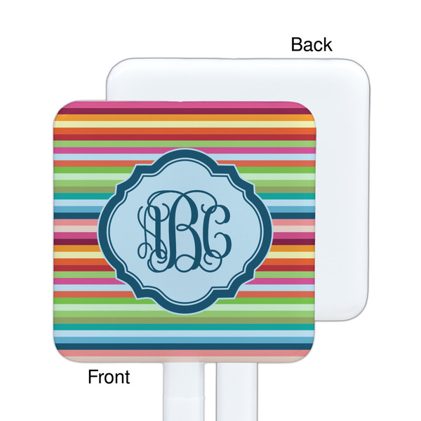 Retro Horizontal Stripes White Plastic Stir Stick - Single Sided - Square - Approval