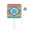 Retro Horizontal Stripes Square Plastic Stir Sticks (Personalized)