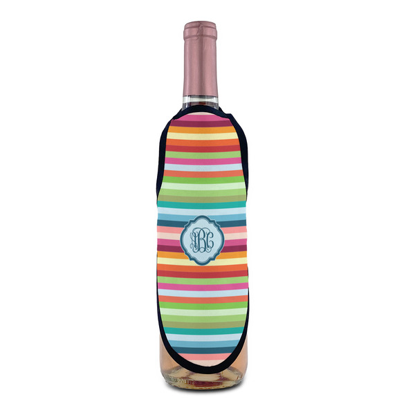 Retro Horizontal Stripes Wine Bottle Apron - IN CONTEXT