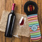Retro Horizontal Stripes Wine Tote Bag - FLATLAY