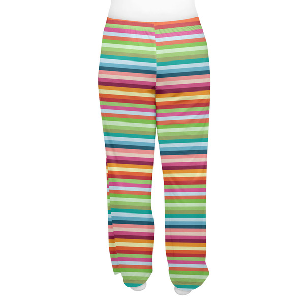 Retro Horizontal Stripes Women's Pj on model - Back