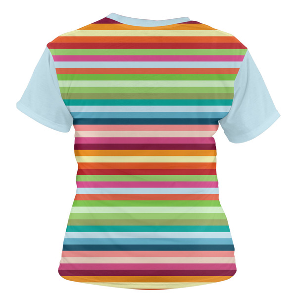 Retro Horizontal Stripes Women's T-shirt Back