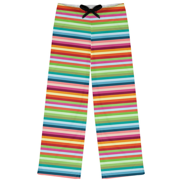 Custom Retro Horizontal Stripes Womens Pajama Pants - XS