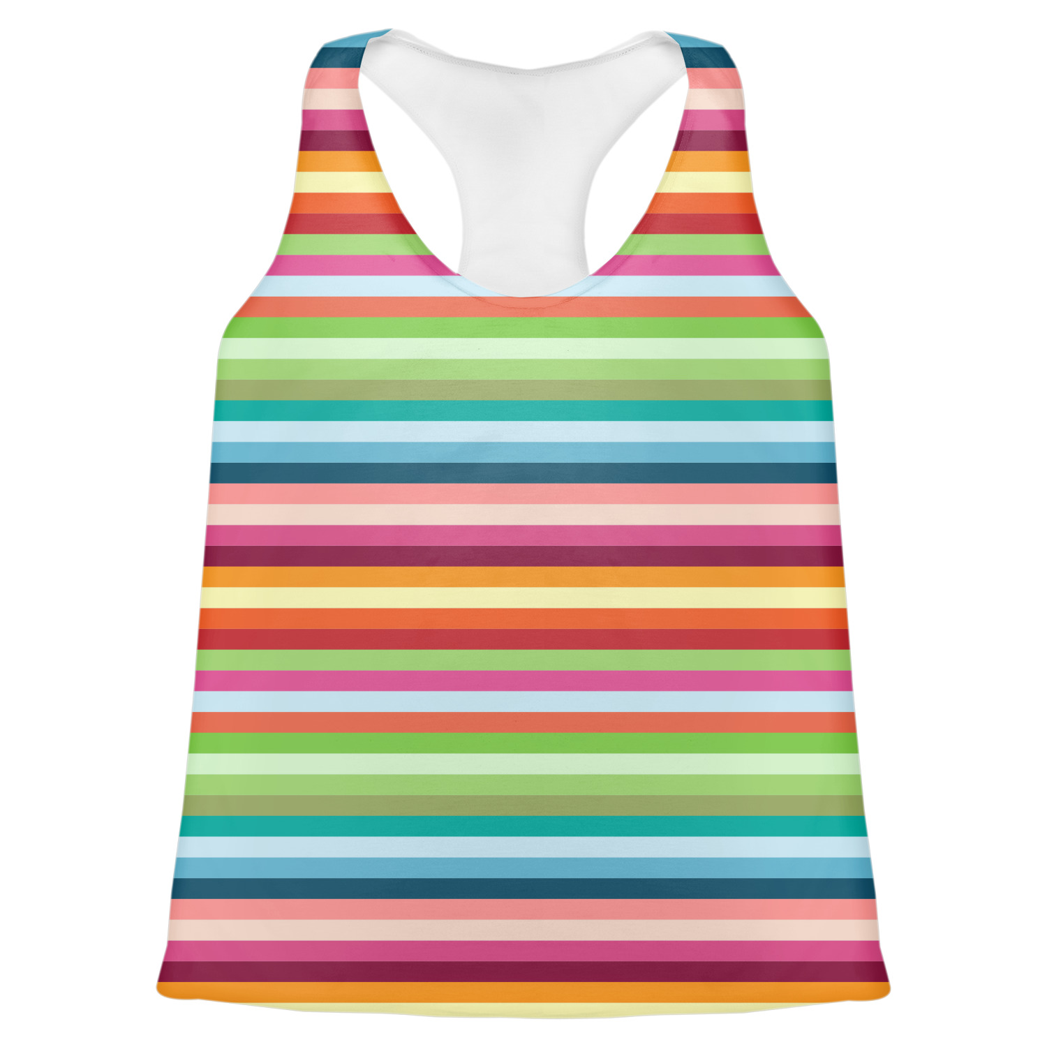 Custom Retro Horizontal Stripes Womens Racerback Tank Top YouCustomizeIt